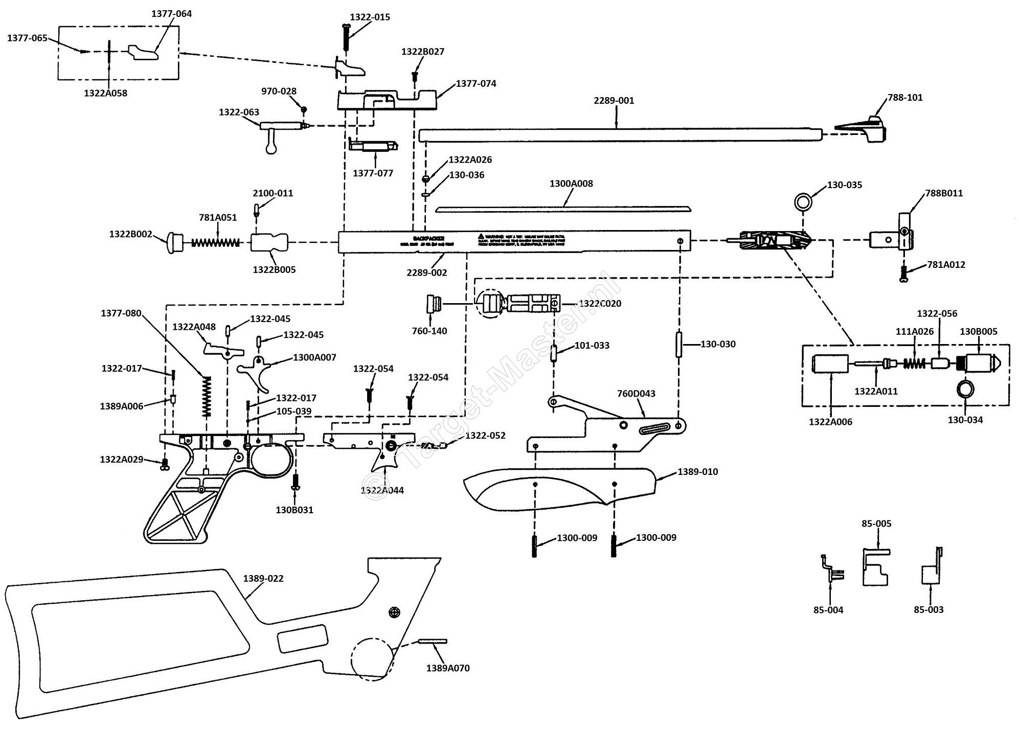 2289, Parts Drawing Crosman Backpacker 2289